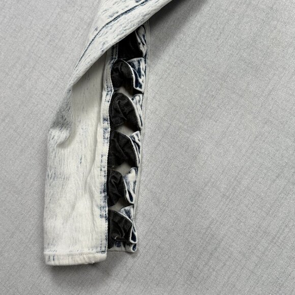 Vintage TRAFFIC Side Ribbon Ice Wash Slim Fit Jeans High Waist Size W26xL28.5 - Picture 6 of 16